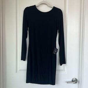 NWT - Lulus - Long-sleeve Bodycon Mini Dress - Black - Sz Large
